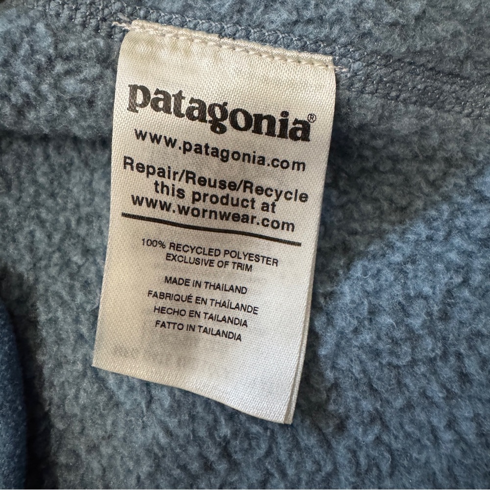Patagonia Large Blue 1/4 Zip Better Sweater Fleece Pullover - Picture 7 of 7